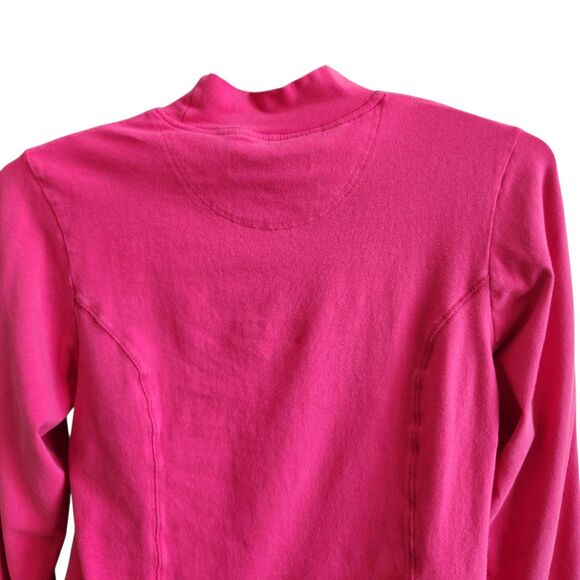 Kate Lord VTG Barbiecore Pink Long Sleeve Top-Crested-Mock Turtle-Y2K Preppy L - Picture 6 of 10